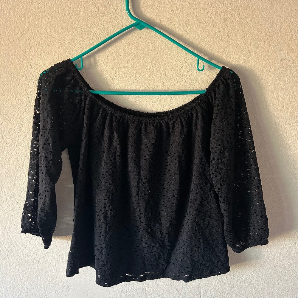 Hollister Black Lace Blouse